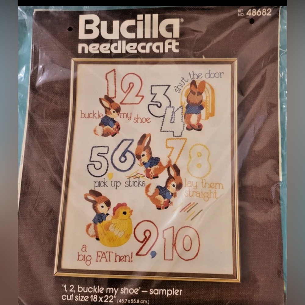 Bucilla needlecraft Bunny and Hen Embroidery Kit with Numbers